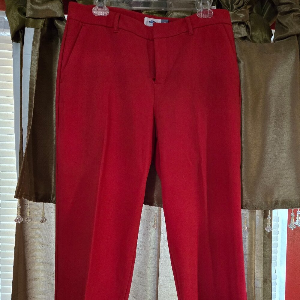 OLD NAVY REGULAR STANDARD DRESS PANTS TOMATO RED SIZE 10